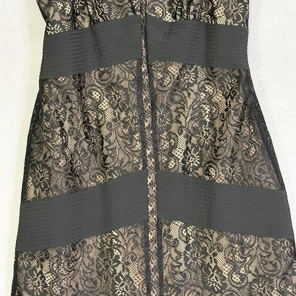 Loft Dress Women Sz 10 Midi Length Lace Mermaid Ruffle Party Holiday Classy LBD - Picture 6 of 16